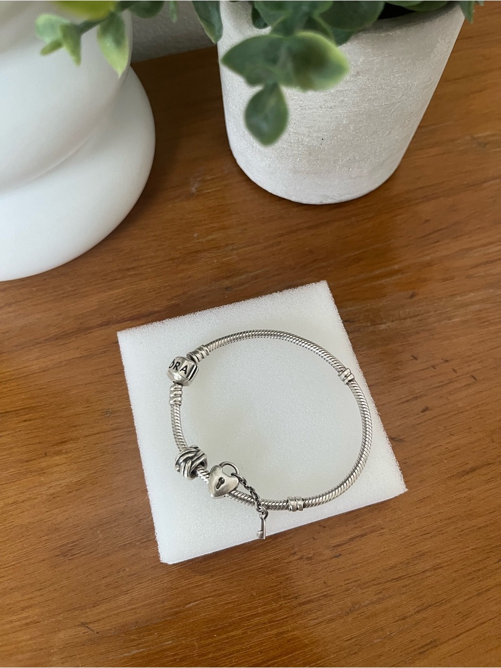 Pandora Sterling Silver Charm Bracelet + 2 Charms